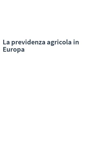 La previdenza agricola in Europa