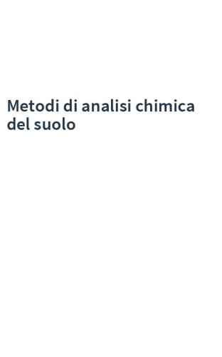 Metodi di analisi chimica del suolo