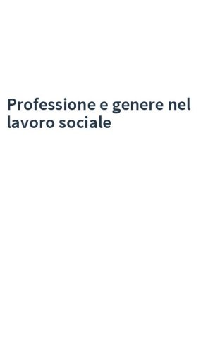 Professione e genere nel lavoro sociale