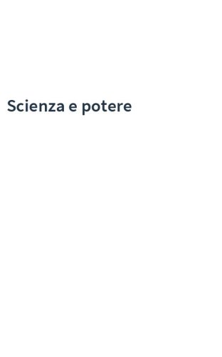 Scienza e potere