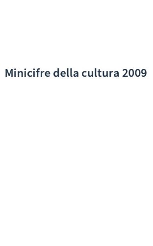 Minicifre della cultura 2009