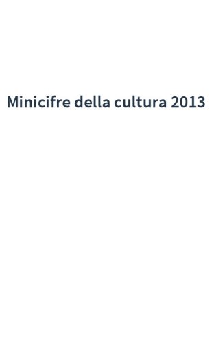 Minicifre della cultura 2013