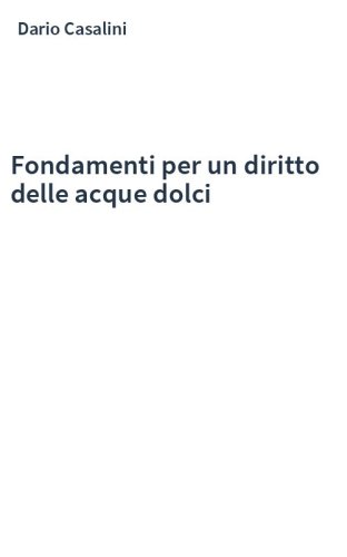 Fondamenti per un diritto delle acque dolci