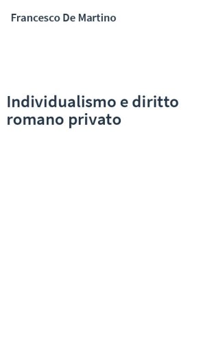 Individualismo e diritto romano privato