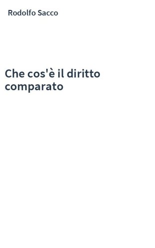 Che cos'è il diritto comparato