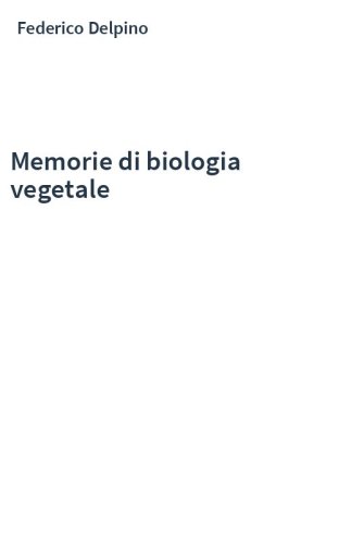 Memorie di biologia vegetale