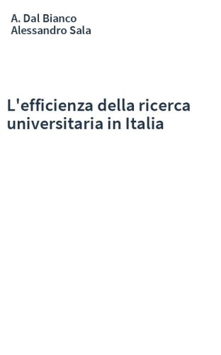 L'efficienza della ricerca universitaria in Italia