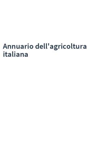 Annuario dell'agricoltura italiana