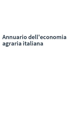 Annuario dell'economia agraria italiana