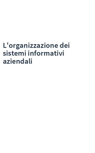 L'organizzazione dei sistemi informativi aziendali