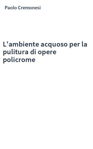 L'ambiente acquoso per la pulitura di opere policrome