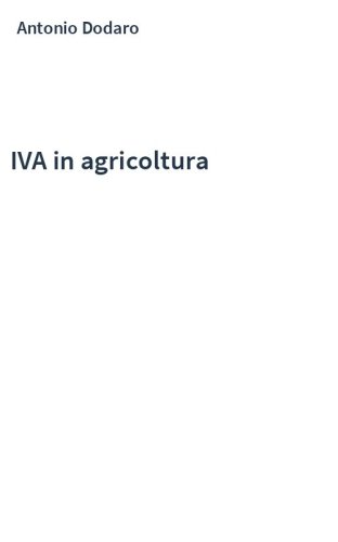 IVA in agricoltura