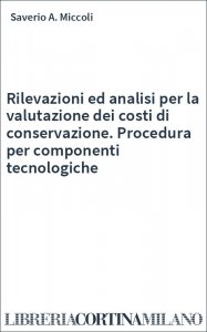 Rilevazioni ed analisi per la valutazione dei costi di conservazione. Procedura per componenti tecnologiche