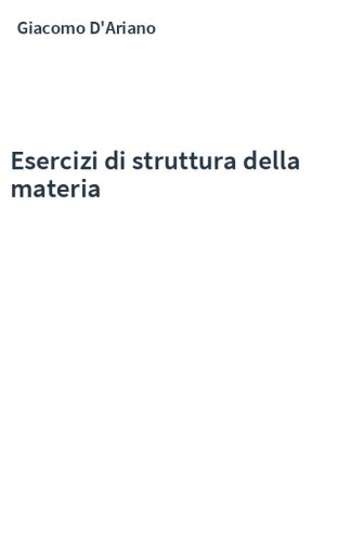 Esercizi di struttura della materia