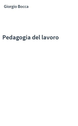 Pedagogia del lavoro