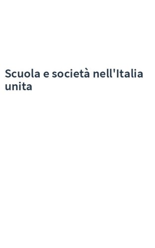 Scuola e società nell'Italia unita