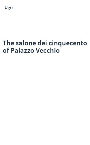 The salone dei cinquecento of Palazzo Vecchio