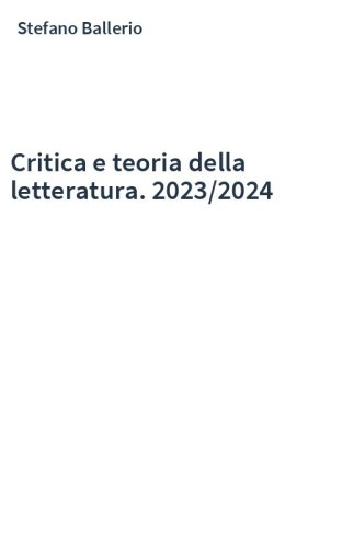 Critica e teoria della letteratura. 2023/2024