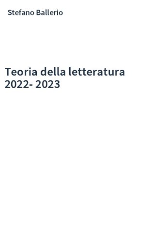 Teoria della letteratura 2022-2023