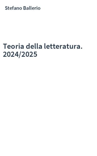 Teoria della letteratura. 2024/2025