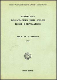 Rendiconto dell'Accademia delle scienze fisiche e matematiche. Serie IV