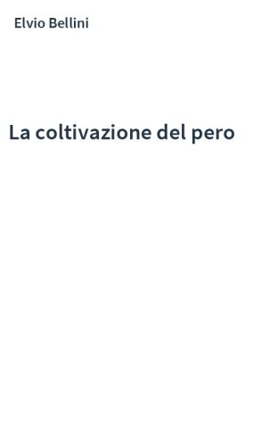 La coltivazione del pero