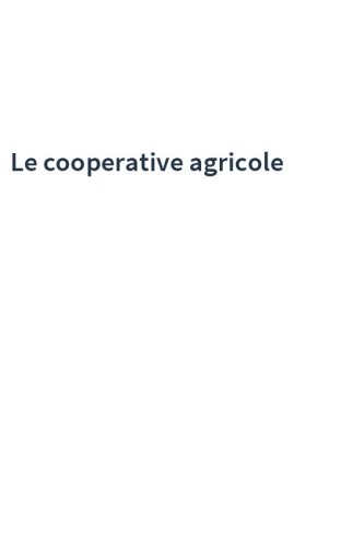 Le cooperative agricole