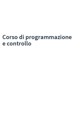 Corso di programmazione e controllo