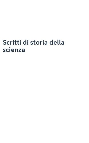 Scritti di storia della scienza