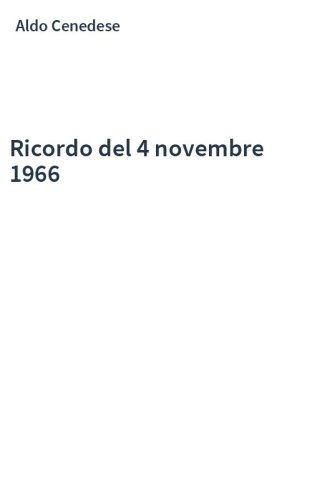 Ricordo del 4 novembre 1966
