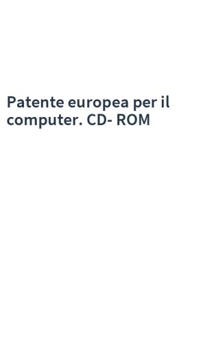 Patente europea per il computer. CD-ROM