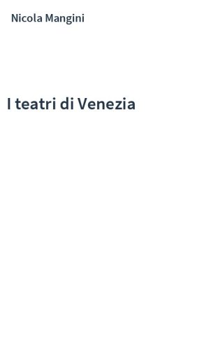 I teatri di Venezia