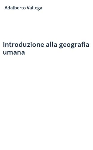 Introduzione alla geografia umana