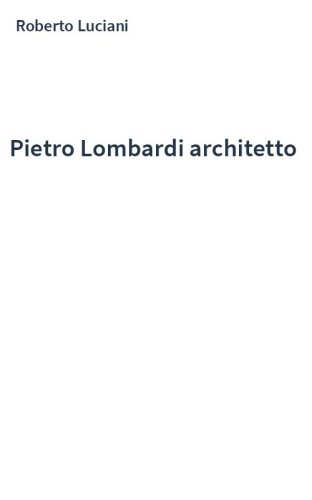 Pietro Lombardi architetto