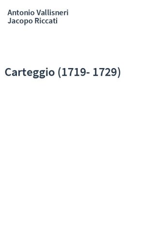 Carteggio (1719-1729)