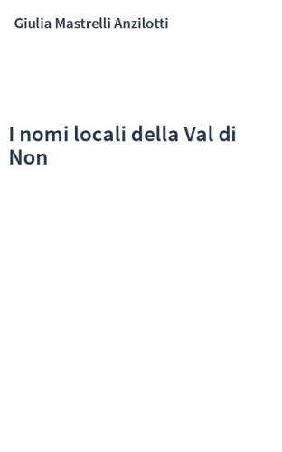 I nomi locali della Val di Non