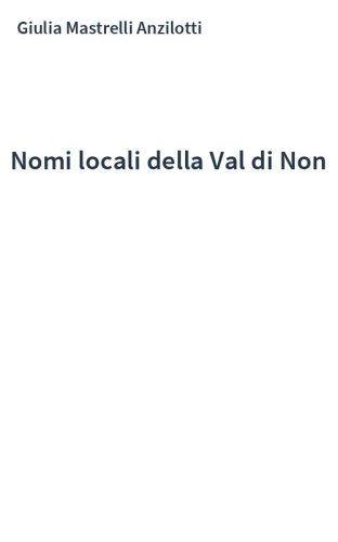 Nomi locali della Val di Non