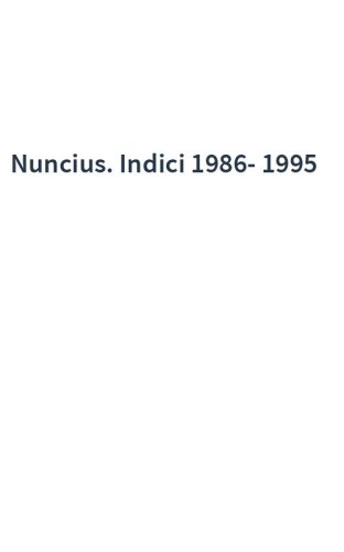 Nuncius. Indici 1986-1995