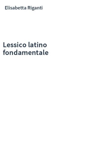 Lessico latino fondamentale