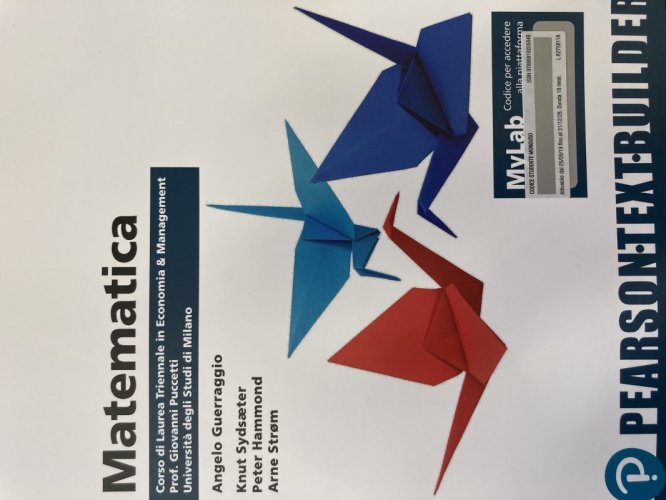 Matematica. Corso di laurea Triennale in Economia & Management Università degli Studi di Milano. Prof. Puccetti