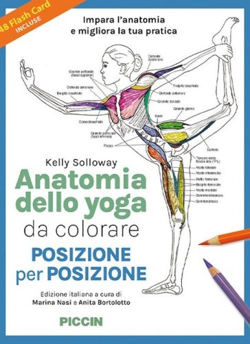Anatomia dello yoga da colorare. Posizione per posizione