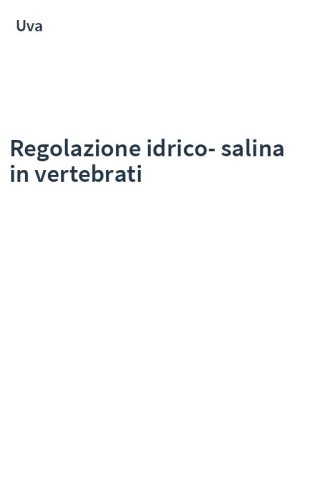 Regolazione idrico-salina in vertebrati