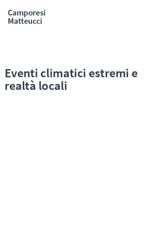 Eventi climatici estremi e realtà locali