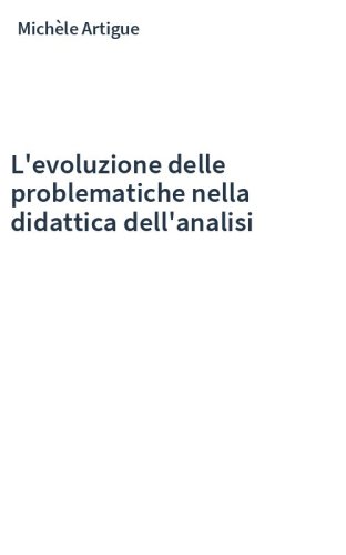 L'evoluzione delle problematiche nella didattica dell'analisi