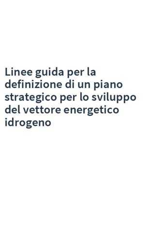 Linee guida per la definizione di un piano strategico per lo sviluppo del vettore energetico idrogeno