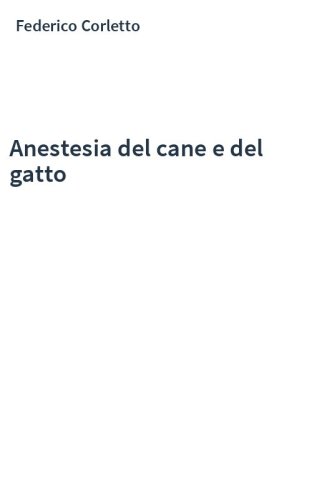 Anestesia del cane e del gatto