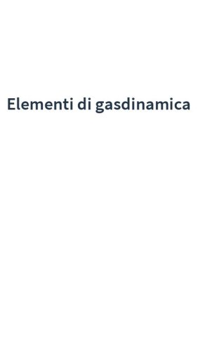 Elementi di gasdinamica