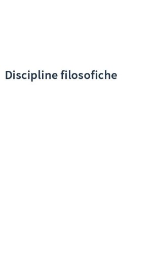 Discipline filosofiche