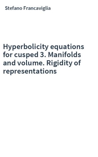Hyperbolicity equations for cusped 3. Manifolds and volume. Rigidity of representations