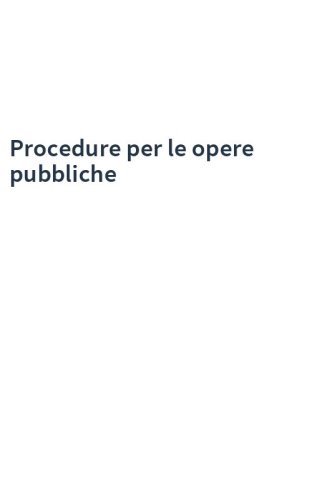 Procedure per le opere pubbliche